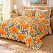 California Poppy Golden Hills quilt set, 01-hero, AI-generated mockup