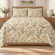 Soft Yarrow Prairie quilt set, 02-front, AI-generated mockup