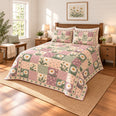 Shasta Daisy Cottage Patchwork Print Quilt Set, Floral Bedding, Housewarming Gift
