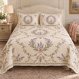 Lavender Garden Wreath Quilt Set, Gift for Lavender Lovers, Gift for Garden Lovers