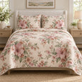 Hibiscus Rose of Sharon Quilt Set, Floral Bedroom Decor, Thoughtful Gift for Her