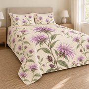 Wild Bergamot botanical quilt set left angle