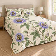 Passionflower quilt set left angle