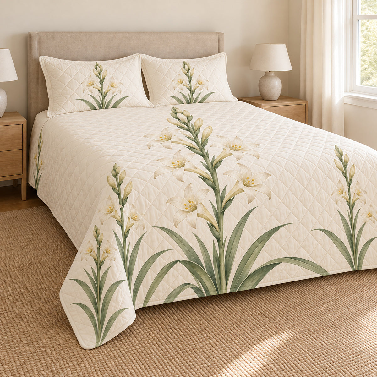 Tuberose quilt set left angle