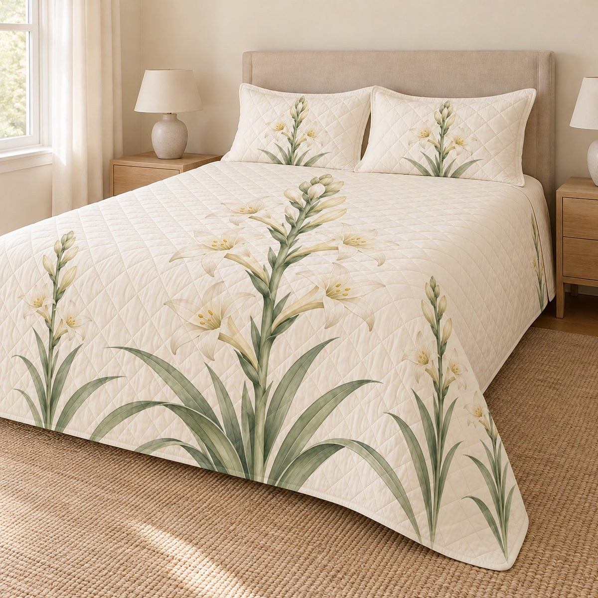 Tuberose quilt set right angle
