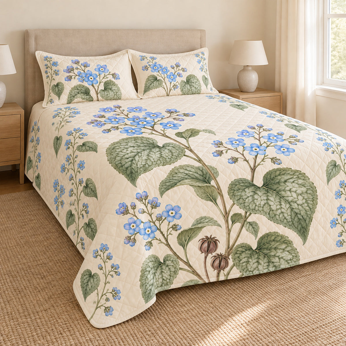 Brunnera quilt set left angle
