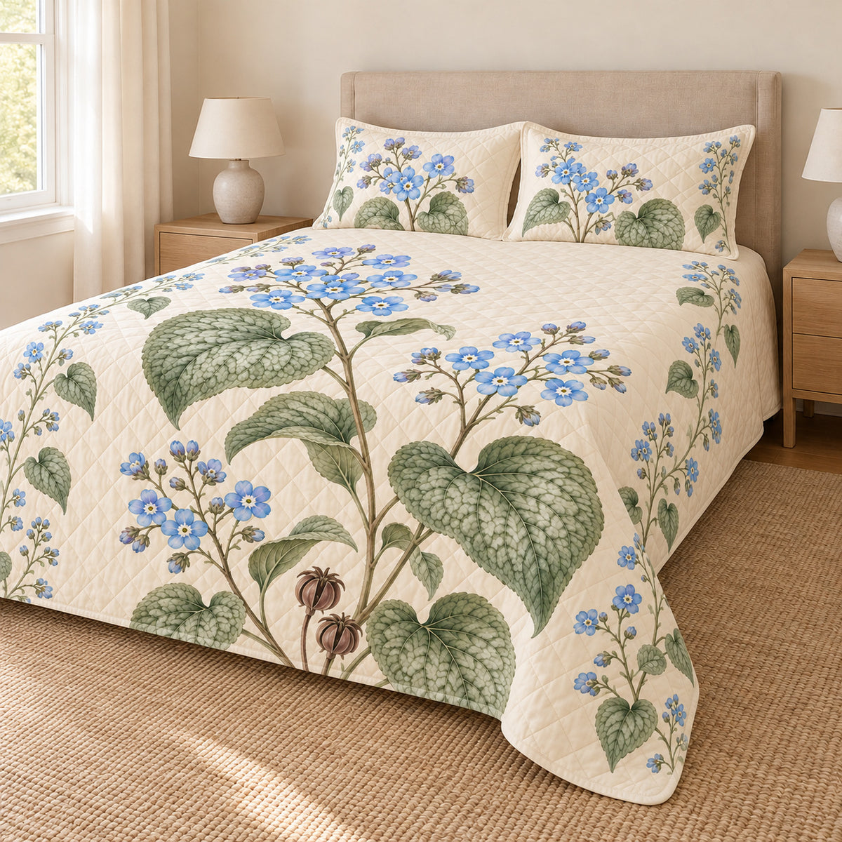 Brunnera quilt set right angle