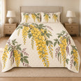 Golden Chain Blossom Quilt Set, Botanical Bedding, Gift for Gardeners