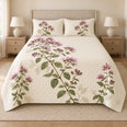 Oregano Flowers Quilt Set, Lilac Herb Bedding, Gift for Garden Lovers