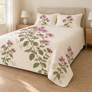 Oregano flowers quilt set right angle with continuous side print