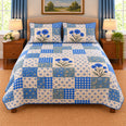 Cornflower Patchwork Quilt Set, Gift for Cornflower Lovers, Gift for Garden Lovers