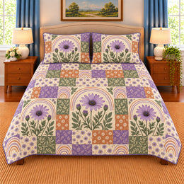 African Daisy Patchwork Quilt Set, Gift for Daisy Lovers, Gift for Garden Lovers