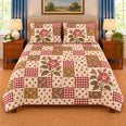Camellia Patchwork Quilt Set, Gift for Camellia Lovers, Gift for Garden Lovers