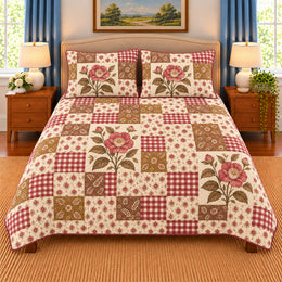 Camellia Patchwork Quilt Set, Gift for Camellia Lovers, Gift for Garden Lovers
