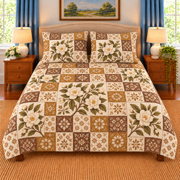 Gardenia Patchwork Quilt Set, Gift for Gardenia Lovers, Gift for Garden Lovers