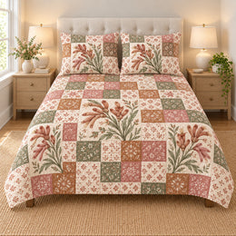 Kangaroo Paw Patchwork Quilt Set, Gift for Kangaroo Paw Lovers, Gift for Garden Lovers