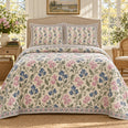 Sweet Pea Hand Block Floral Quilt Set, Southern Cottage Bedding, Gift for Her