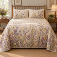 Aster Wildflower Quilt Set, Prairie Botanical Bedding, Gift for Gardeners