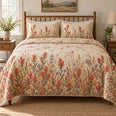 Indian Paintbrush Quilt Set, Prairie Wildflower Bedding, Gift for Gardeners