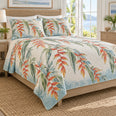 Heliconia Coastal Quilt Set, Tropical Bedroom Decor, Gift for Plant Lovers