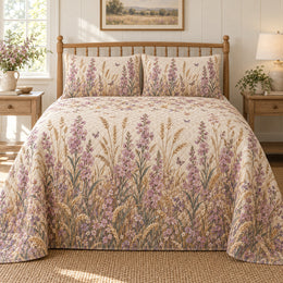 Stock Flower Wild Meadow Quilt Set, Gift for Flower and Garden Lovers