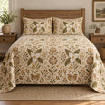 Trillium Folk Art Garden Quilt Set, Gift for Trillium and Garden Lovers