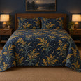Goldenrod Quilt Set, Moonlit Floral Bedding, Gift for Goldenrod Lovers