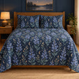 Wild Indigo Quilt Set, Moonlit Floral Bedding, Gift for Native Flower Lovers