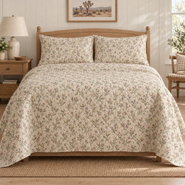Joshua Tree Bloom Quilt Set, Ditsy Floral Bedding, Gift for Desert Flower Lovers