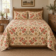 Flowering Quince Quilt Set, Folk Art Bedding, Gift for Quince and Garden Lovers