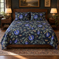 Butterfly Pea Flower Quilt Set, Blue Botanical Bedding, Gift for Flower and Garden Lovers