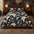 Calla Lily Quilt Set, Dark Floral Bedding, Gift for Calla Lily and Garden Lovers