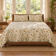 Front view of Chamomile quilt set, AI-generated mockup