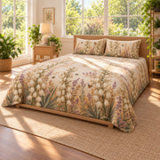 Yucca Bloom Quilt Set, wide front-right view, AI-generated product mockup