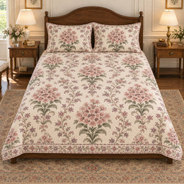 Garden Phlox Quilt Set, Vintage Floral Tapestry Bedding, Gift for Phlox and Garden Lovers
