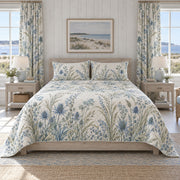 AI mockup of Sea Holly quilt set, front view