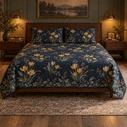 AI mockup of Snow Crocus quilt set, front view