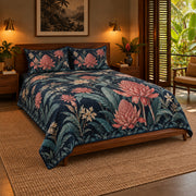 AI mockup of Torch Ginger quilt set, right-side view