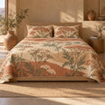 Yarrow Quilt Set, Sunwashed Terracotta Floral Bedding, Gift for Yarrow Lovers