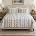 Borage Quilt Set, Classic Blue Botanical Bedding, Gift for Herb Gardeners
