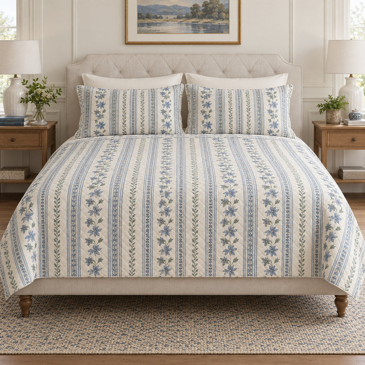 Borage quilt set front hero view