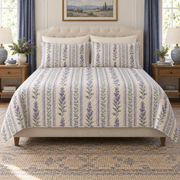 Lilac Chaste Tree Quilt Set, Classic Botanical Bedding, Gift for Gardeners