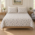 Crimson Bottle Gentian Quilt Set, Ditsy Cottage Bedding, Gift for Gardeners