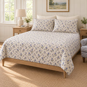 Crimson bottle gentian ditsy quilt set right angle