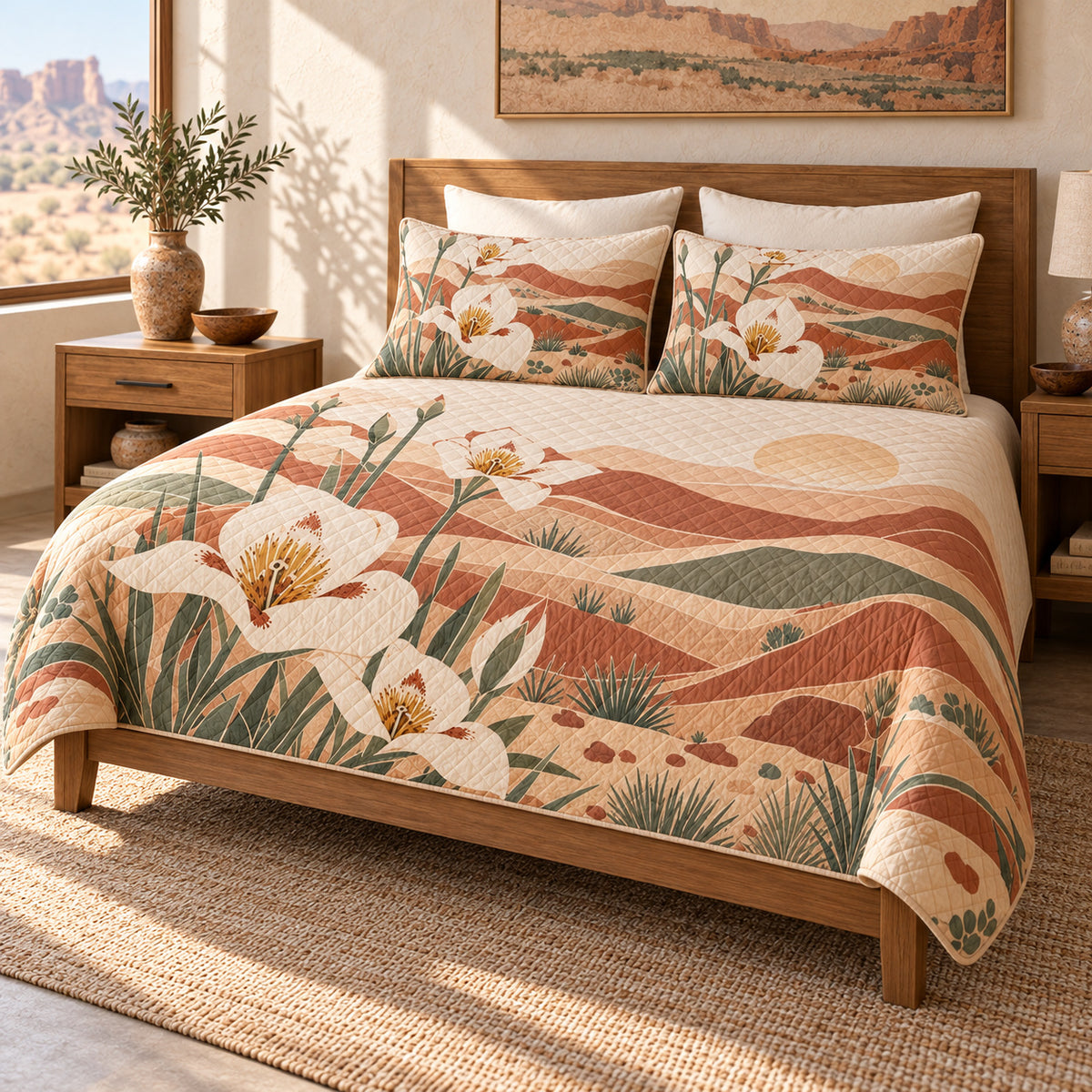 Sego lily southwest desert quilt set right angle