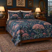 Stonecrop Flowers quilt set left angle view