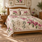 Bougainvillea quilt set left angle view