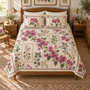 Bougainvillea quilt set elevated overhead view