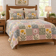 Dandelion quilt set left angle view