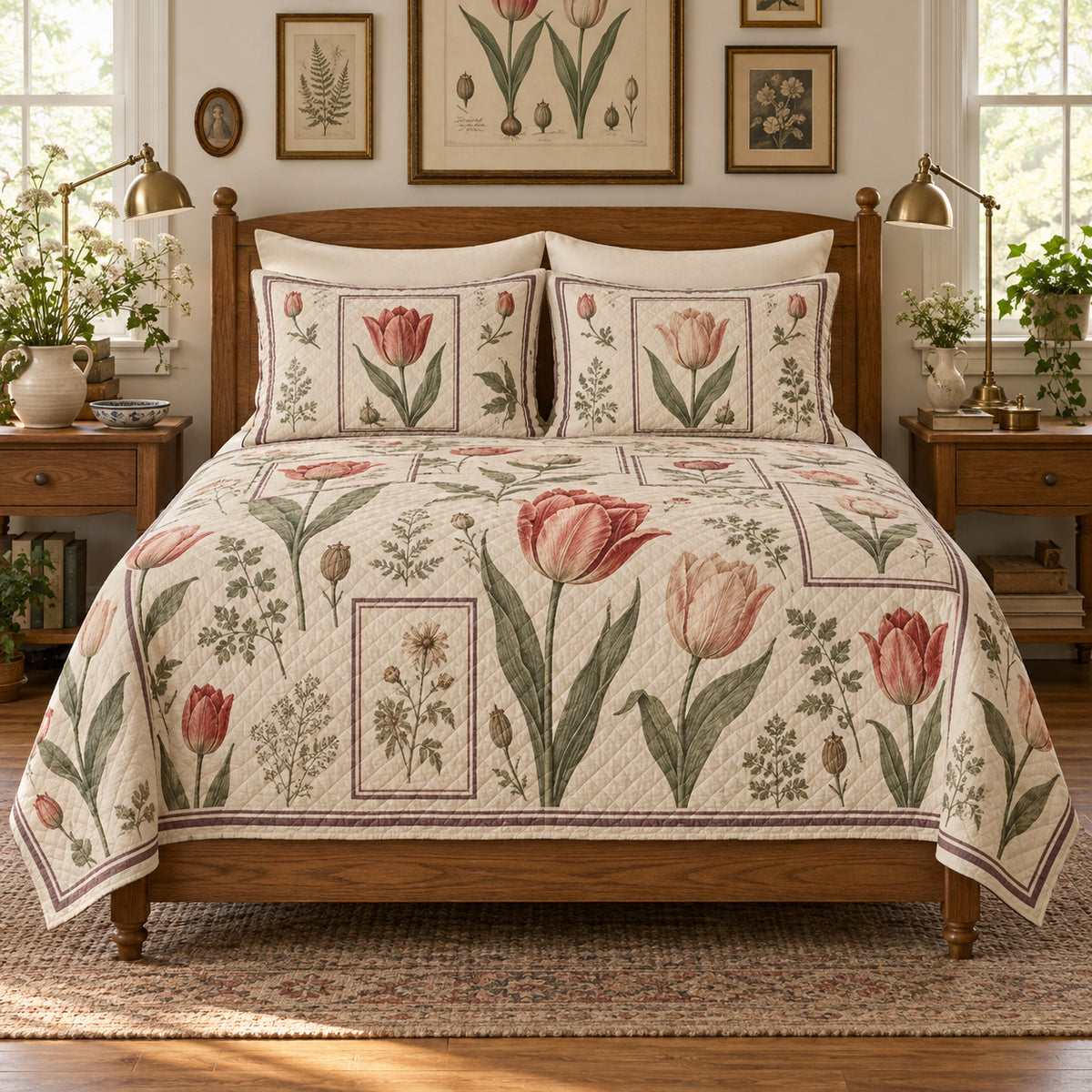 Tulip quilt set front hero view